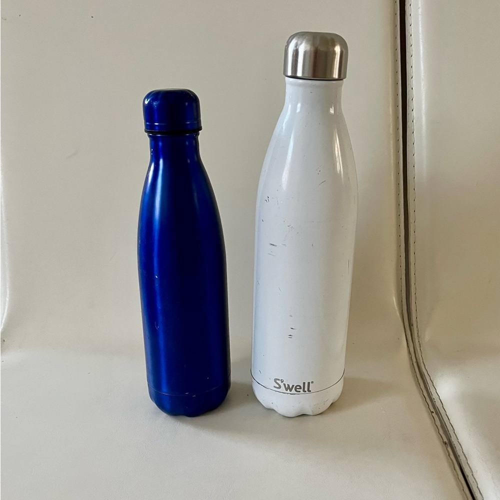 Used S'well White and Blue Insulated Bottles